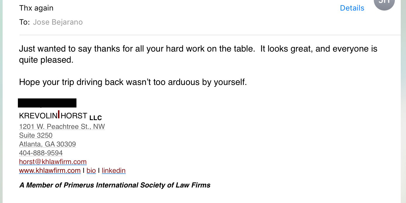 Client feedback