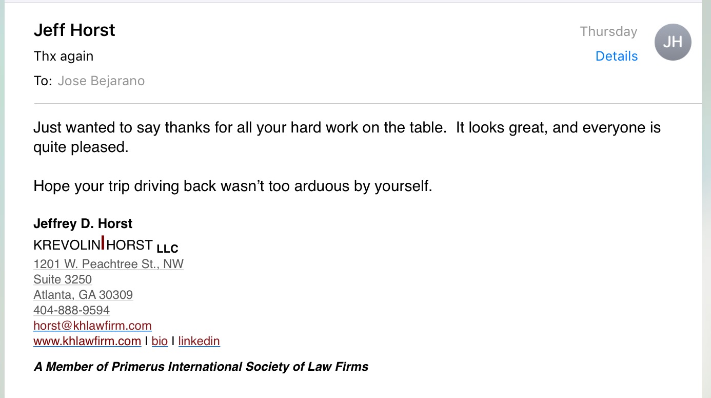 Client feedback