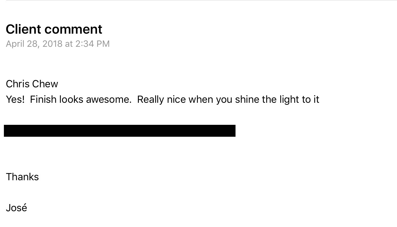 Client feedback